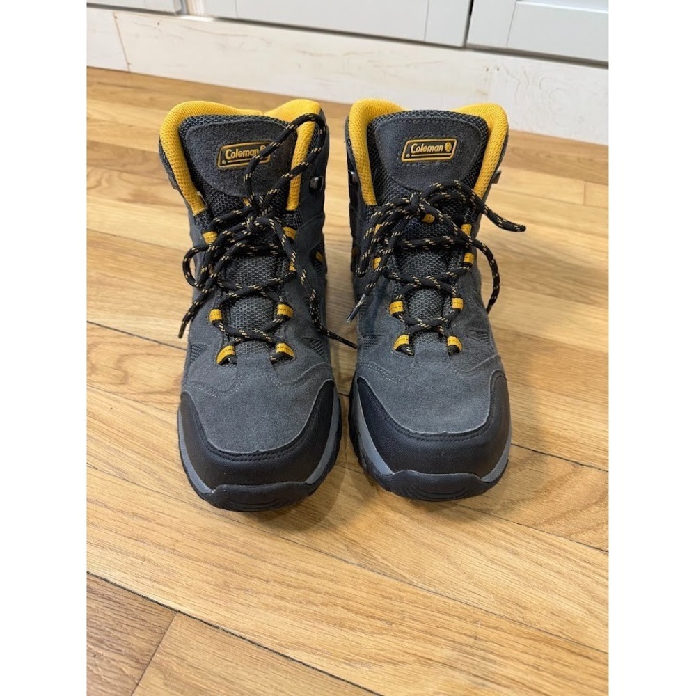 Coleman Boots Mens 9M Gray/Yellow Waterproof Hiking Outdoors Trail Style